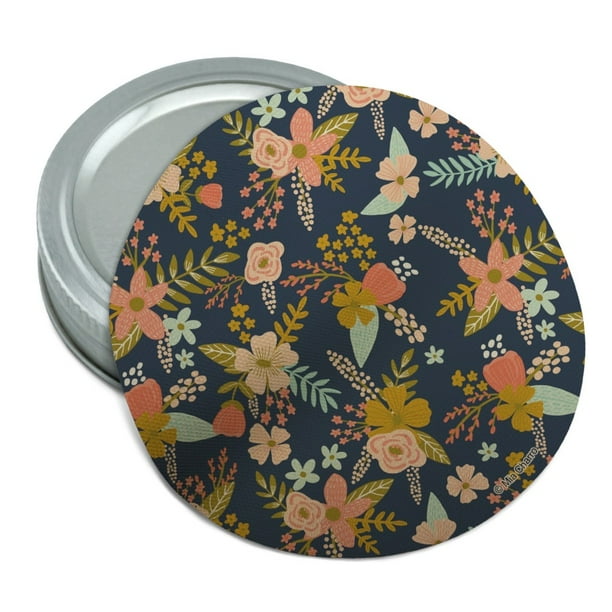 Puppies Dogs Pink Flowers Pattern Round Rubber Non-Slip Jar Gripper Lid Opener Puppies Dogs Pink Flowers Pattern Round Rubber Non-Slip Jar Gripper Lid Opener